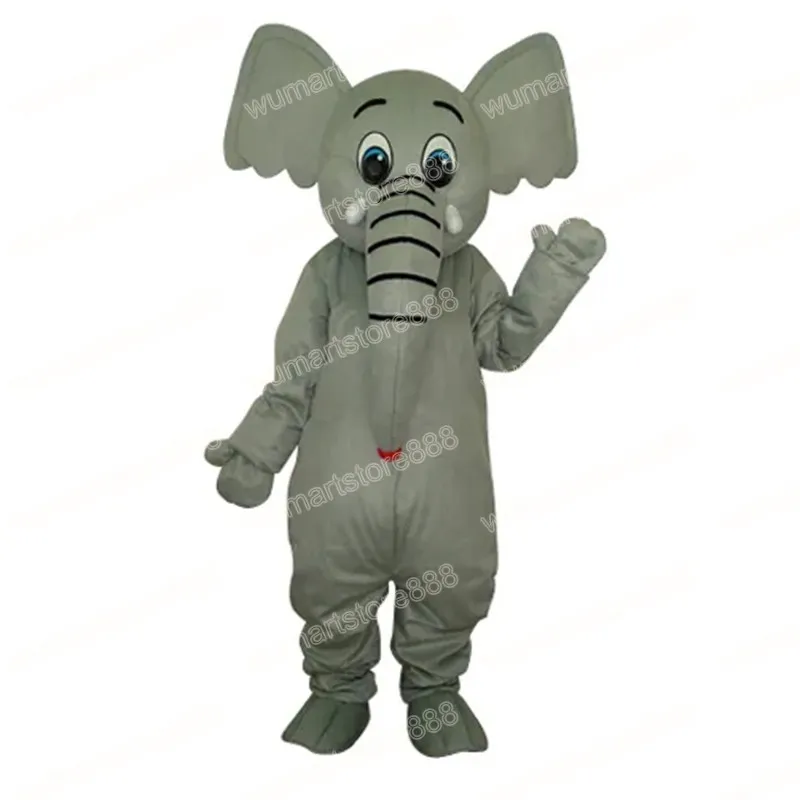 Costume de mascotte d'éléphant gris d'Halloween, tenue unisexe de carnaval, taille adulte, fête d'anniversaire de Noël, déguisement en plein air, accessoires promotionnels