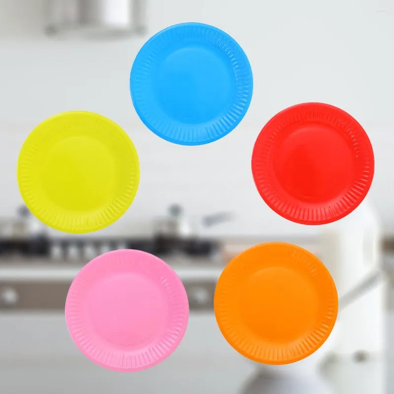 Одноразовая посуда TOYMYTOY 50 шт. Классические разные цвета, круглые бумажные тарелки на все случаи жизни, товары для вечеринки по случаю дня рождения (смешанные цвета)