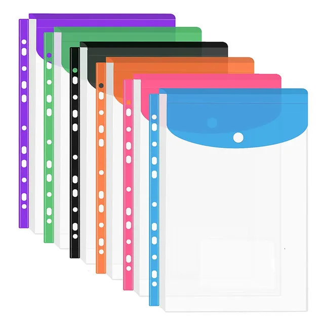 WEGUTECH Plastic File Folders With Pockets & Prongs - A4/Letter Size, Assorted Colors - View #2