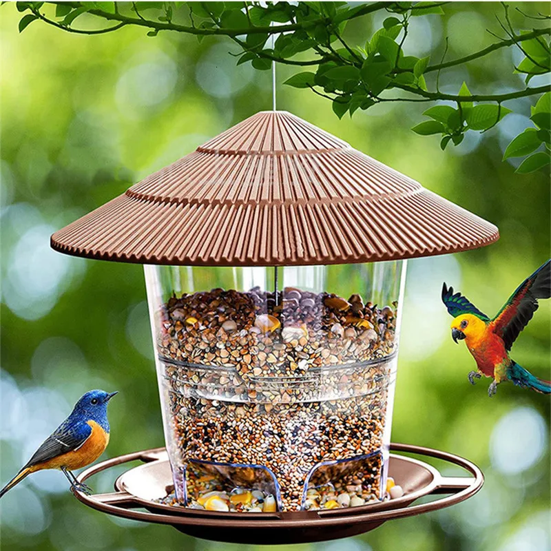 Gartendekorationen, wasserdichter Pavillon zum Aufhängen, Wildvogel-Futterstation, Außenbehälter mit Hängeseil, Futterhaus für Vögel, Typ 230923