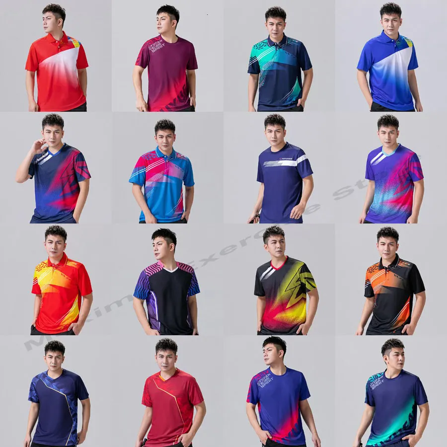 Outdoor-T-Shirts, schnell trocknendes Tennis-T-Shirt für Herren, atmungsaktiv, Tischtennis-Trikot, Training, Tennis-Shorts, Badminton-T-Shirt, Laufsport-Shirt, Herren 230923