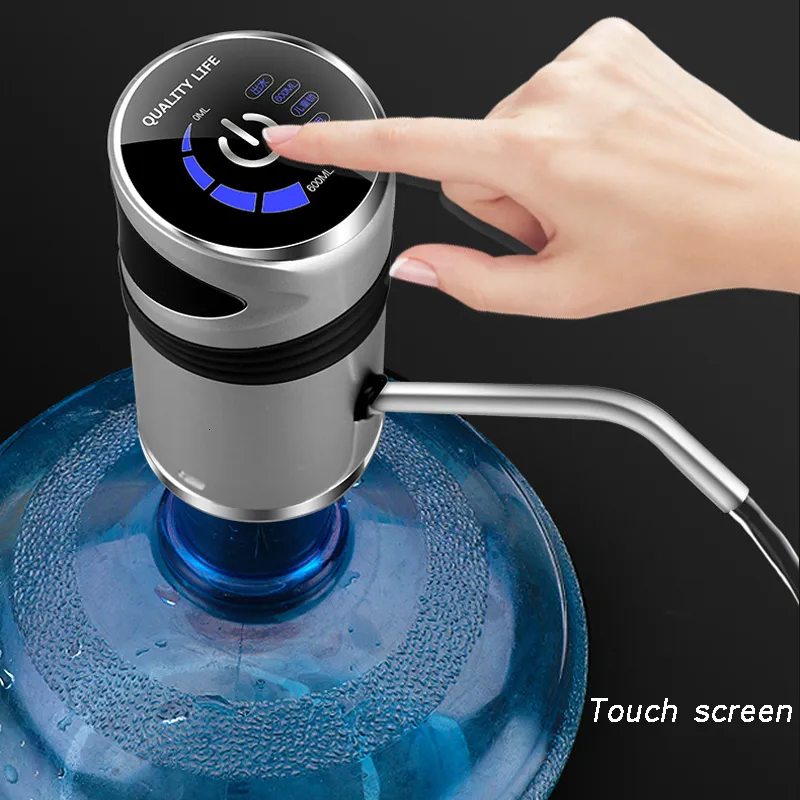 Reptilförsörjning Dricker Fountain Electric Portable Water Pump Dispenser Gallon Bottle Switch Silent Charging Touch 19 liter hinkar 230923