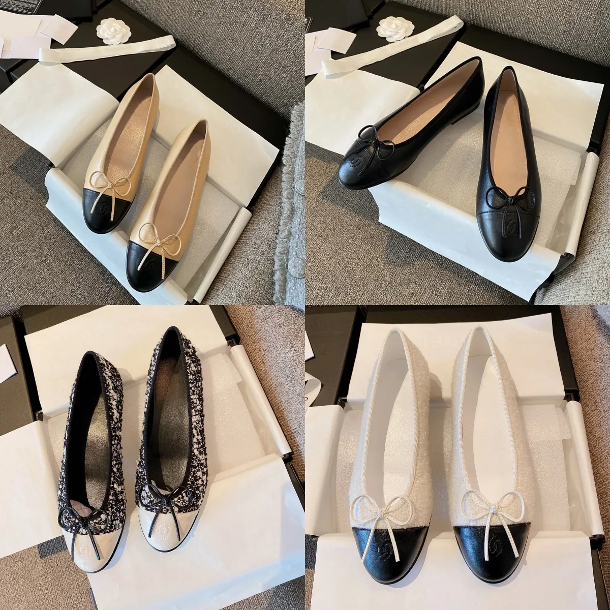 Designer schoenen Paris merkontwerper Black Ballet Flats schoenen vrouwen lente gewatteerde echte lederen slip op ballerina luxe ronde teen dames jurk schoenen 114 01