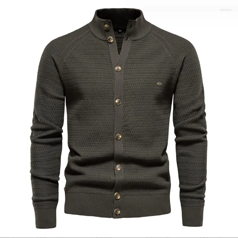 Herrtröjor 2023 Autumn Cardigan tröja för män Vinterföretag Knitwear Silm Fit Coat Top Plus Size 2XL