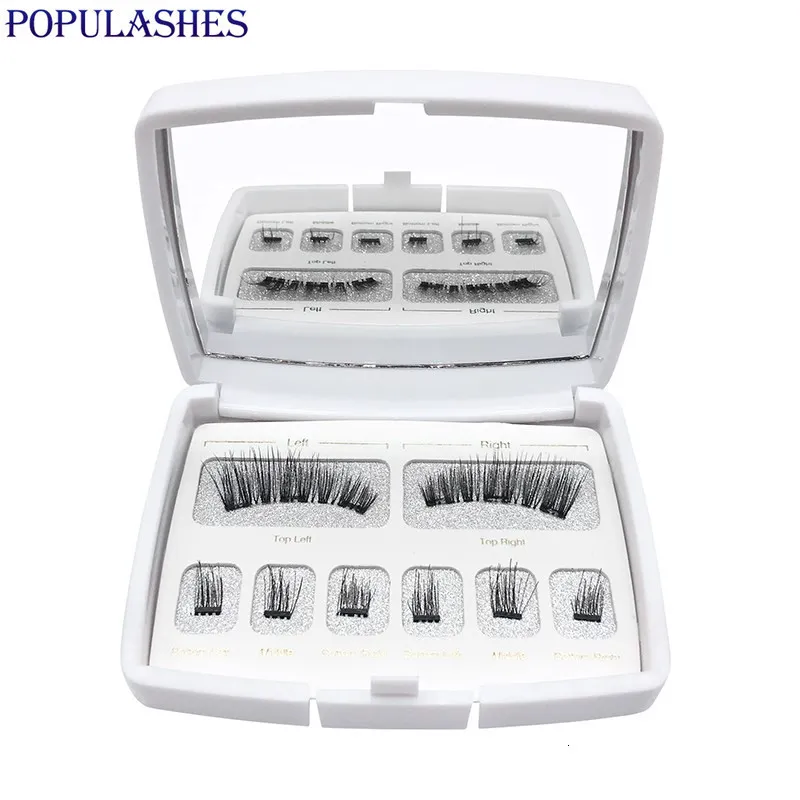 False Eyelashes Magnetic Eyeashes with 3 Magnets Kit Acrylic Box Case Packaging with Mirror 3d Mink Eye Lash Set Natural False Eyelash Makeup 230923