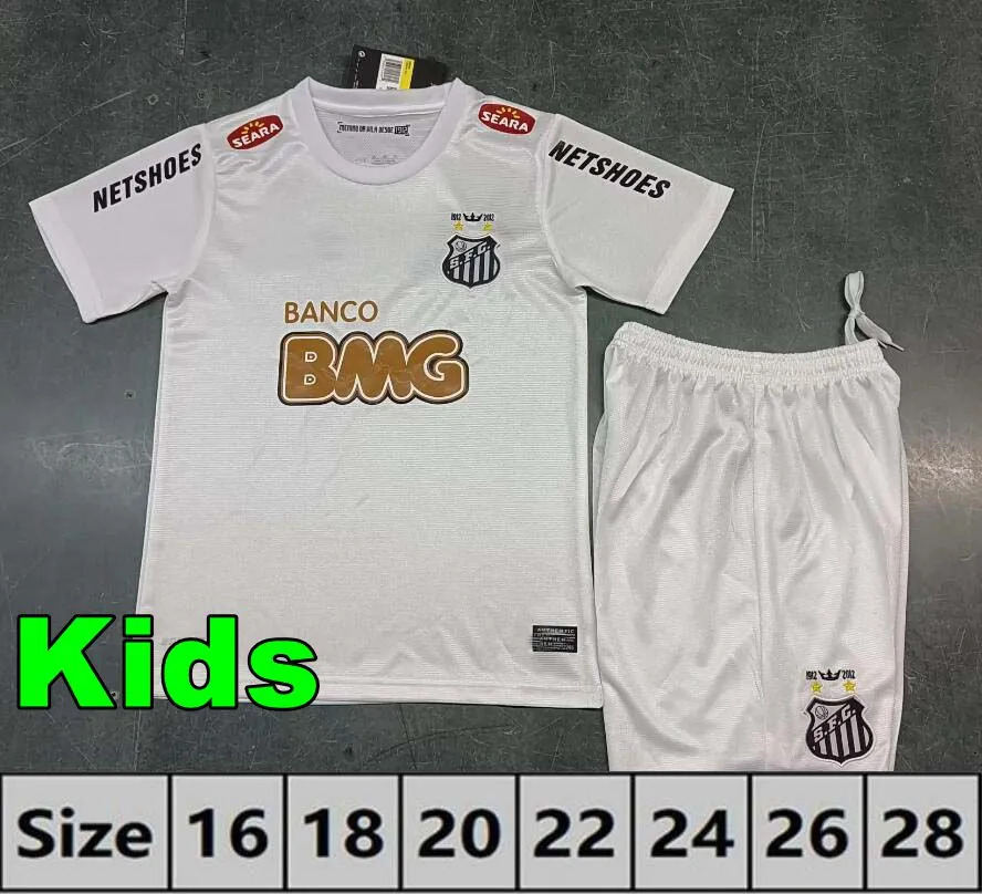 Kids 2012 2013 Santos Retro Futbol Formaları 11 12 13 Neymar Jr Ganso Elano Borges 2011 Felipe Anderson Vintage Klasik Futbol Gömlekleri Forması