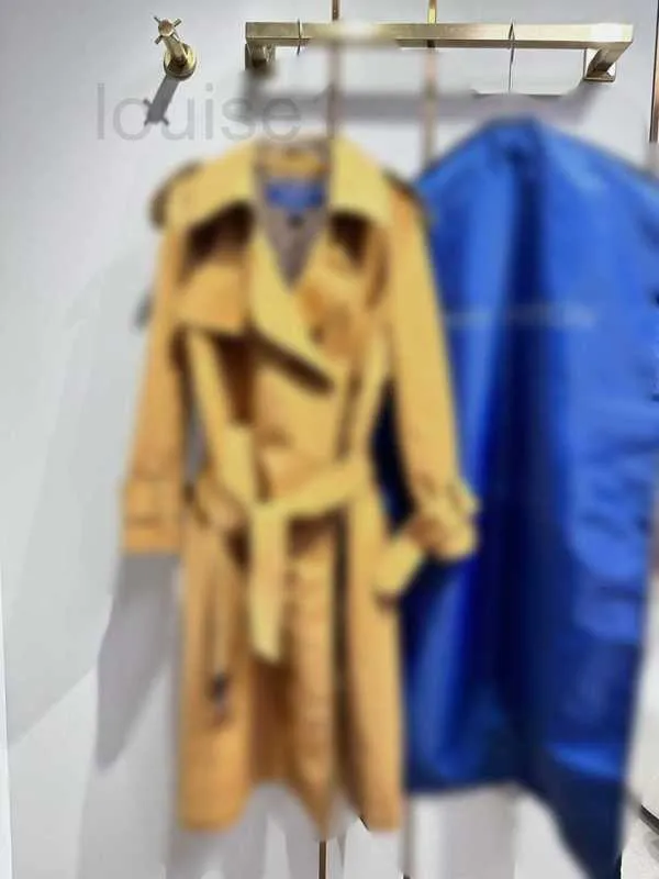 Women's Trench Coats designer Liu Yifei's same camel colored trench coat, women's mid length classic, simple and fashionable British style 5JZ2