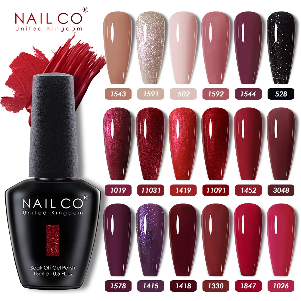 Vernis à ongles NAILCO 15ml Gel vernis à ongles vernis hybride Semi-permanent noir rouge couleur Gel vernis à ongles UV fournitures pour ongles pour les professionnels 230923