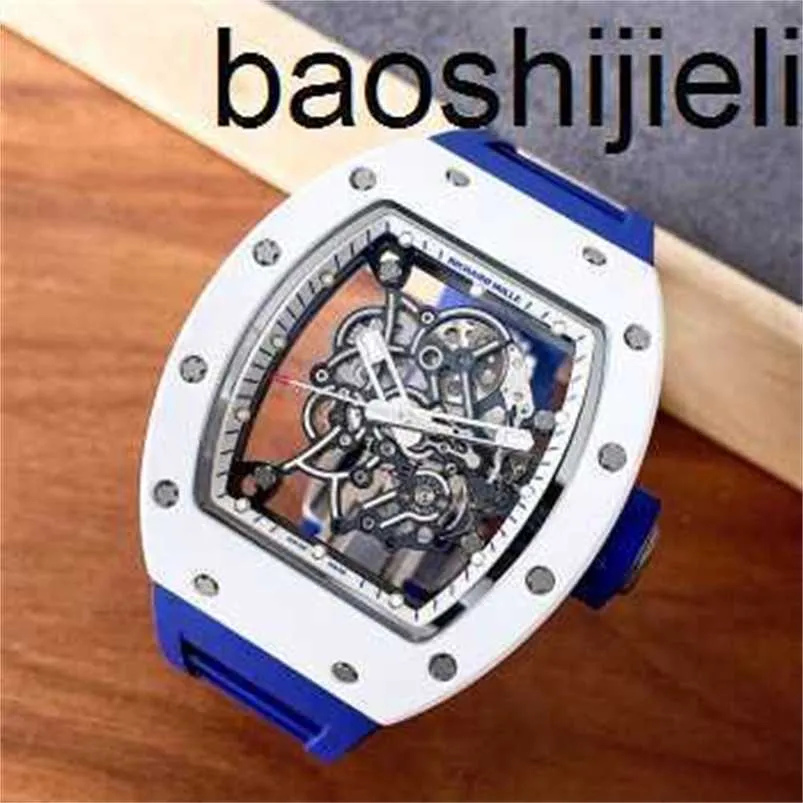 BBR Factory Milles Watch Richardmill Tourbillon Watch Automatyczna superclone najwyższa jakość RM055 White Japan EditionCarbon Fibre Sapphire Statek Fedex3K3a