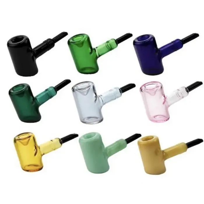 New Mini Tankard Sherlock Thick Glass Hammer Pipes Colorful Brand Labs Hand Tobacco Pipe Smoking Accessories Wholesale