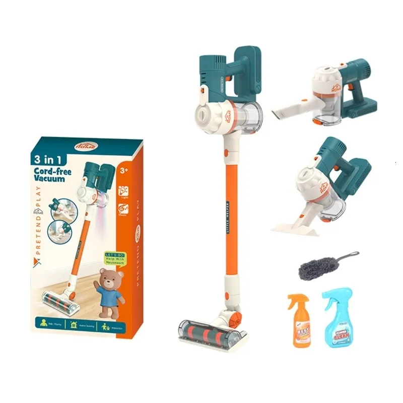 Verktyg Workshop Toy Model Cordless Vacuum Cleaner Hushållning Produkt Sprayflaska Realistisk rengöring Kid Easter Gift 230925