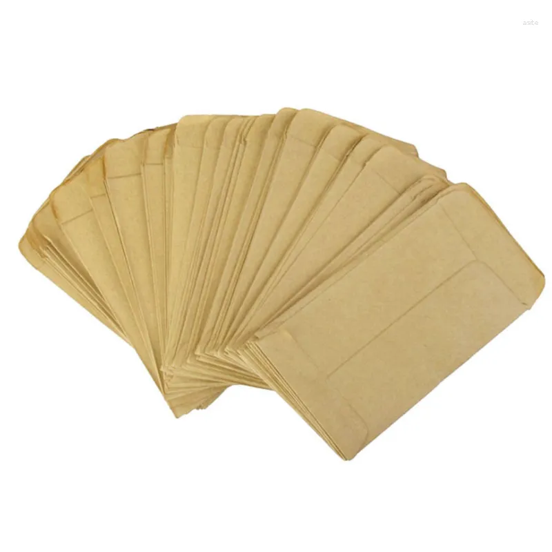 Cadeau cadeau 50 pcs / paquet petit sac de bonbons en papier kraft vintage mariage brun 9 13 cm