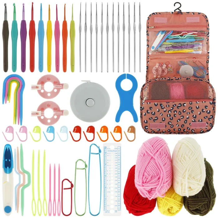 Other Home Storage Organization Crochet Hooks Kit With Storage Bag Weaving Knitting Needles Set DIY Arts Craft Sewing Tools 230925