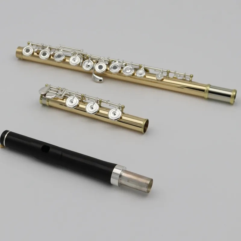 High-end franska silverpläterade nycklar 85Gold Copper Alloy Material C Flute med ruta 00