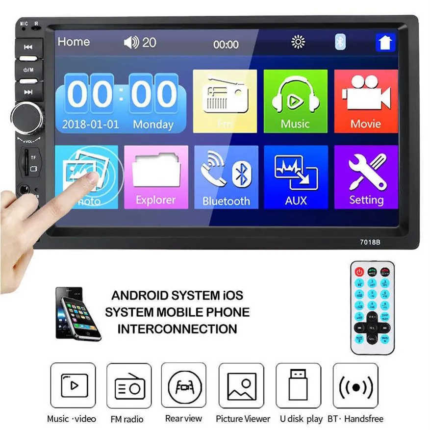 7 Touch Screen HD Car Audio Multimedia Player 7010B 7012B 7018B MP5 FM