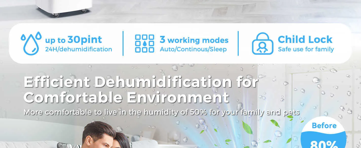 dehumidifier with working modes