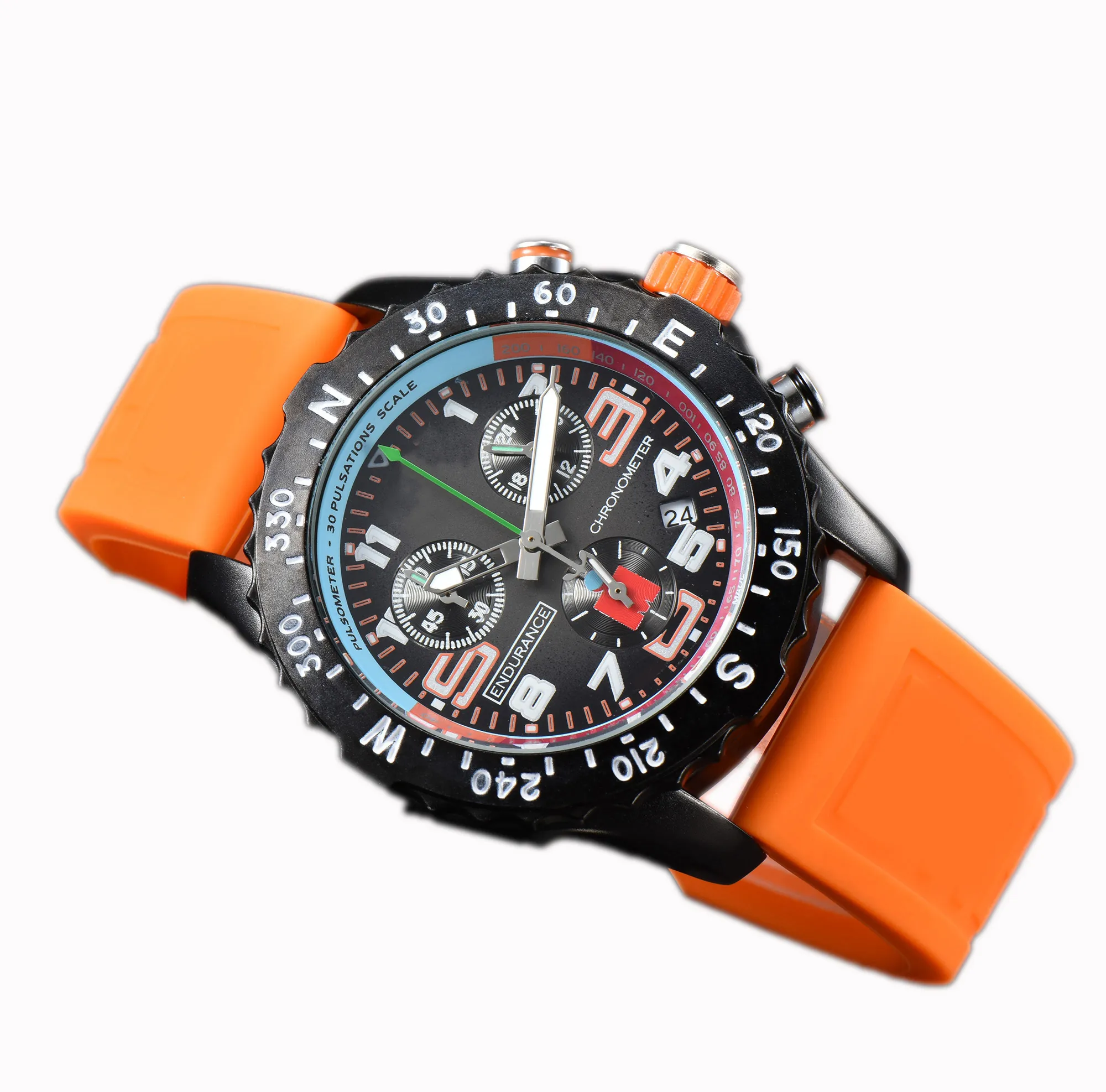 2024 Top Luxury Men's Watch Cuarzo Endurance Pro Avenger Cronógrafo 44 mm Relojes Múltiples colores Goma Hombres Relojes Relojes de pulsera de vidrio Breitling -05