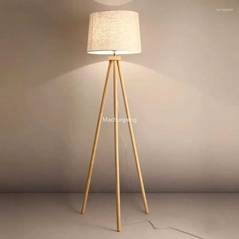 Stehlampen Einfache Massivholz Stehleuchte Lampenschirm Moderne minimalistische Lampe Ecke Luminaria Wohnzimmer Dekoration