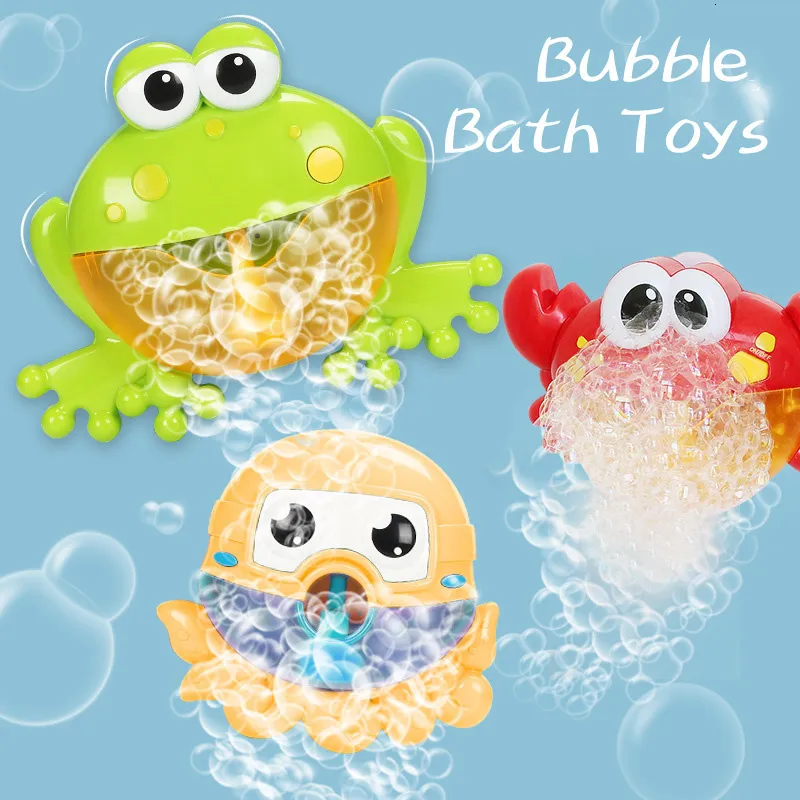 Badespielzeug Badespielzeug Badetüllen Blase Krabben Frosch Oktopus Wal Schäummaschine Badezimmer Oyuncak für Kinder Wasser Schwimmen Dusche Kind 230923