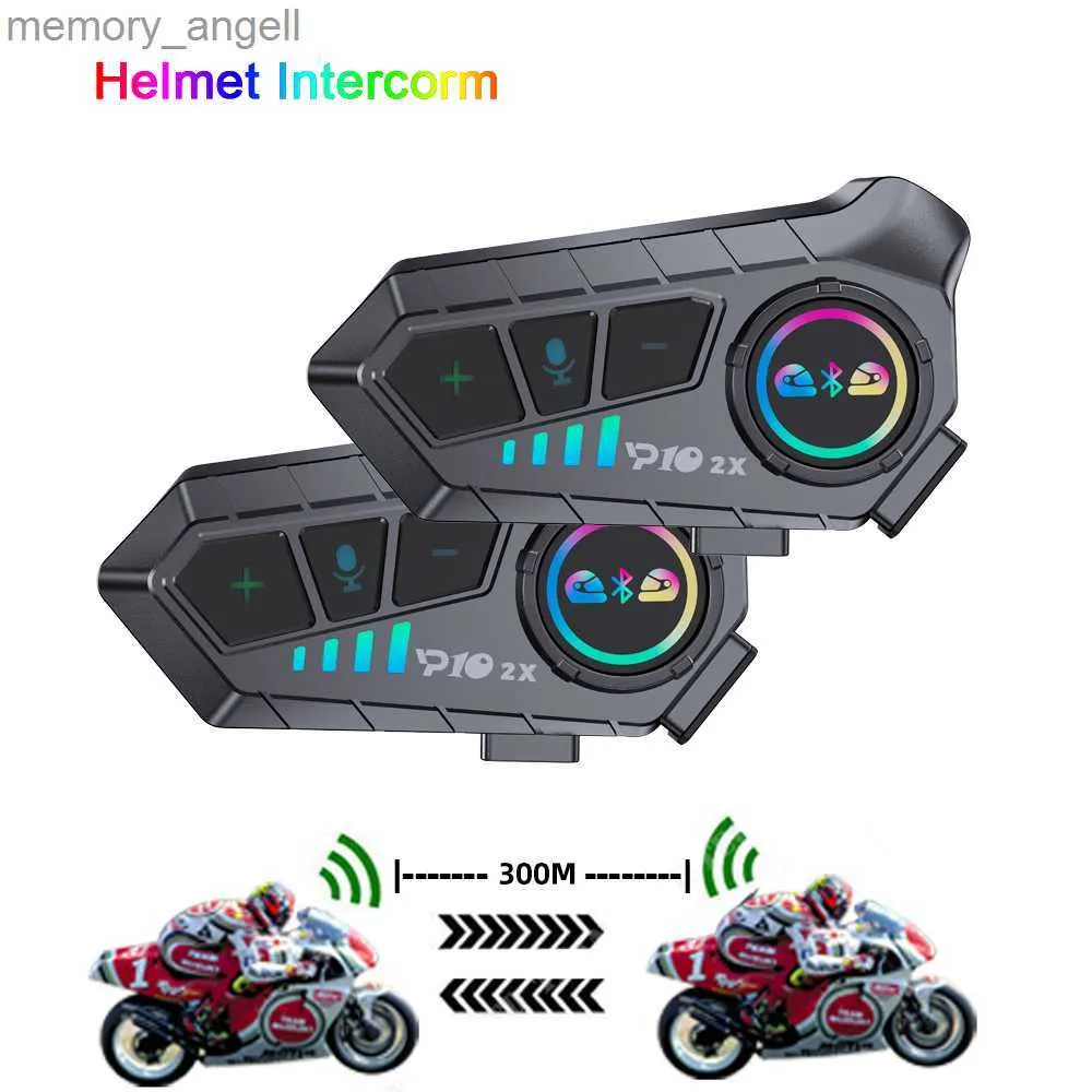 Walkie Talkie Wireless Helm Headset Intercom för Motocycle Waterproof Noise Reduction Handsfree Motobike Helmet Interphone Dela Music HKD230925