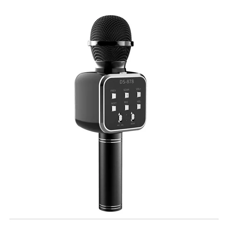 Haut-parleurs Bluetooth sans fil Microphone DS-878 Portable Bluetooth compatible pour haut-parleur de chant maison KTV micro portable karaoké enfants