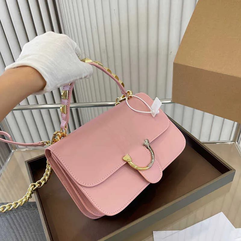 Luxury Pink Leather Crossbody Bag Designer Purse for Women Elegant Chain Shoulder Messenger Bag