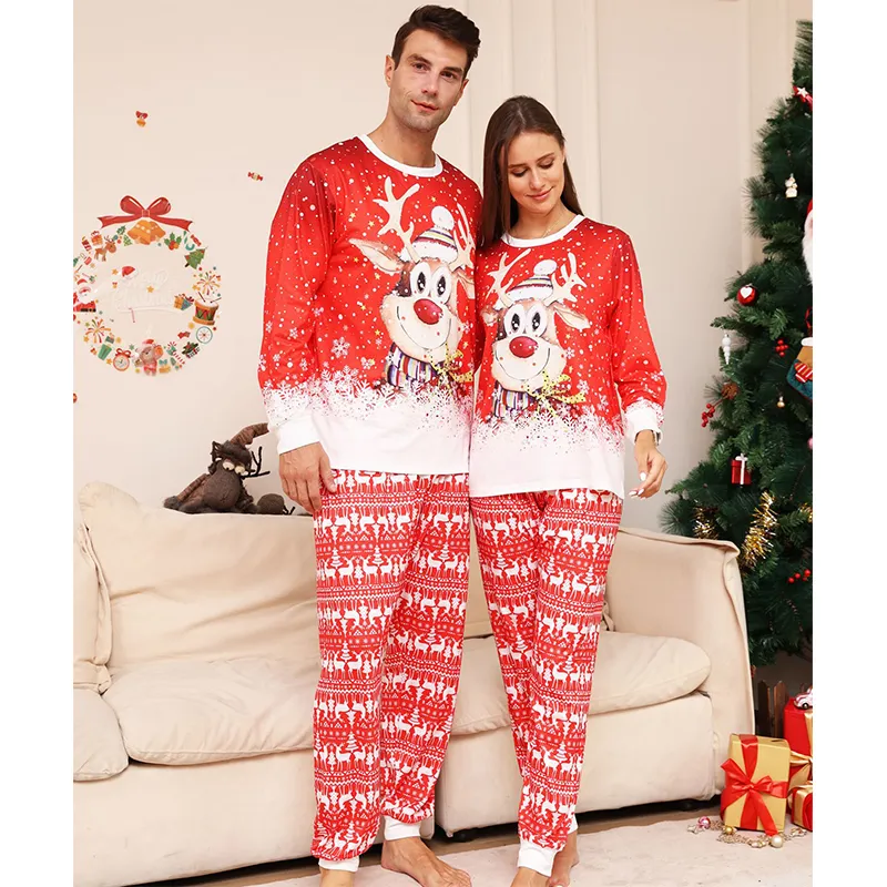 2023 famille noël pyjamas correspondant vêtements ensemble noël adulte père  mère enfants vêtements de nuit pour fils fille pyjamas tenue 