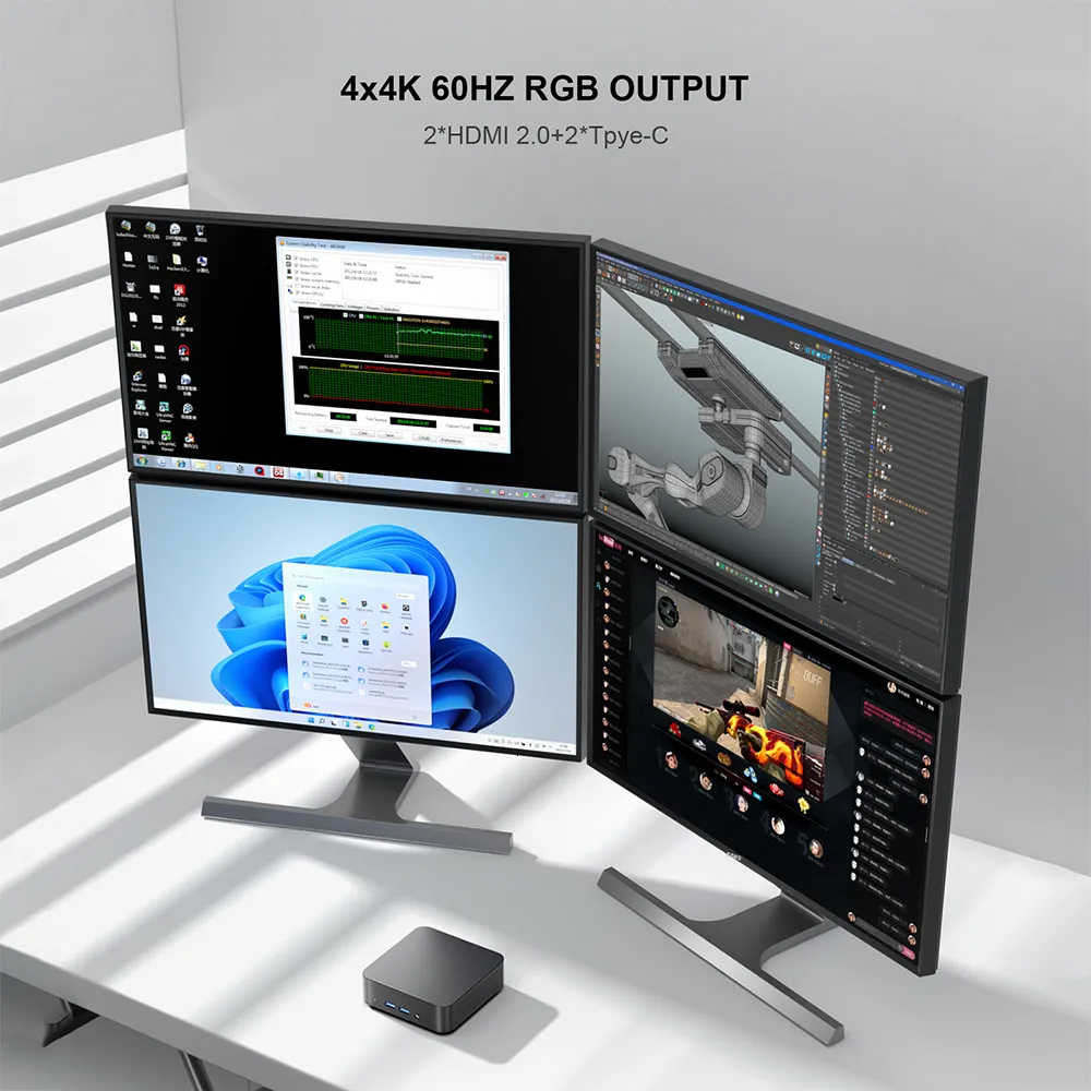 Chatreey T9 Mini PC, 2024 Alder Lake N100 Windows 11, 4K UHD Graphics, Dual SSD, Full-Function Type-C, Ultra-Small Pocket Computer, RGB Lights Chatreey T9 Mini PC, 2024 Alder Lake N100 Windows 11, 4K UHD Graphics, Dual SSD, Full-Function Type-C, Ultra-Small Pocket Computer, RGB Lights