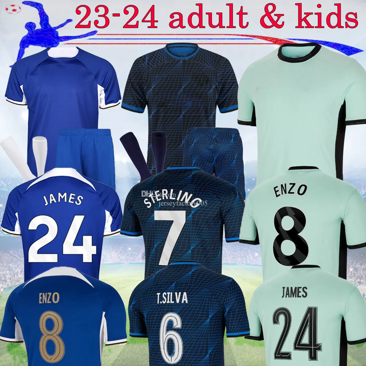 2023 SILVa STERLING CFC voetbalshirts ENZO NKUNKU MUDRYK JAMES WILLAN 23 24 kinderkit Thuis WERNER Uit GALLAGHER Camiseta de voetbalshirt 16-4XL