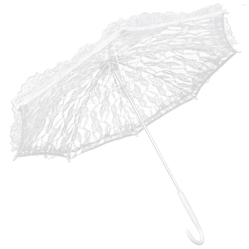 Guarda-chuvas decoração elegante guarda-chuva fornecimento de casamento decorar renda artesanato branco meninas cena noiva