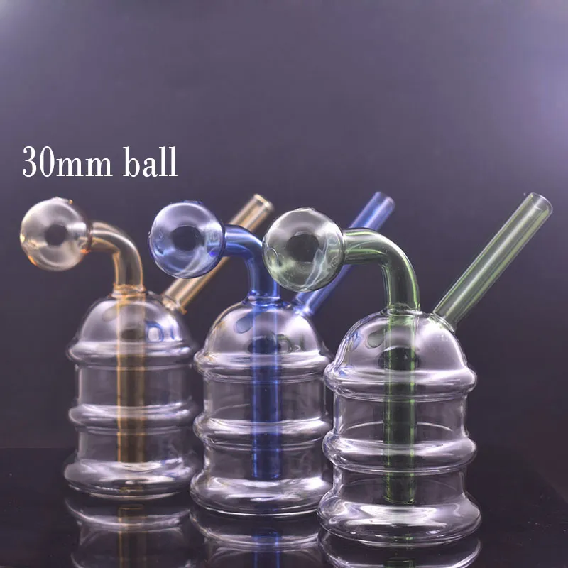 Venda quente Hookah Vidro Queimador de Óleo Bong Reciclador Ash Catcher Tubulação de Água Dab Rig Bongs Plataformas de Mão para Fumar com Pote de Óleo de 30mm Mais Barato