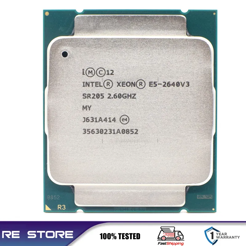 Verwendete CPUs Intel Xeon E5 2640 V3 Prozessor SR205 2,6 GHz 8 Kerne 90 W Sockel LGA 2011-3 CPU E5 2640V3 230925