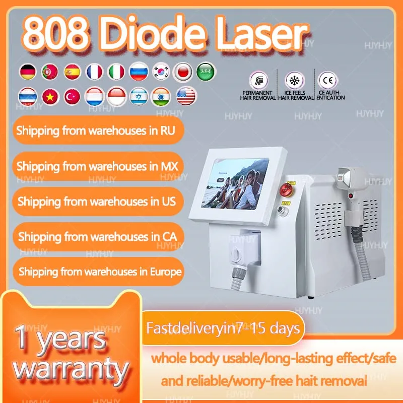 Depilazione laser a diodi di titanio di ghiaccio 808nm755/1064 per rimozione permanente domestica Testa di raffreddamento Apparecchiatura di bellezza Lase-r indolore