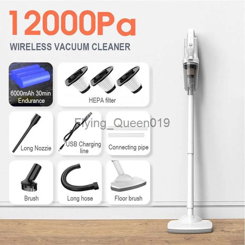 Odkurzacze bezwzględne ładowarki odkurzacz odkurzacza ręczne bezprzewodowe podwójne zastosowanie Mini 12000PA Big Ssanie wbudowane battrery samochodowe Home Vacuum Cleaneryq230925