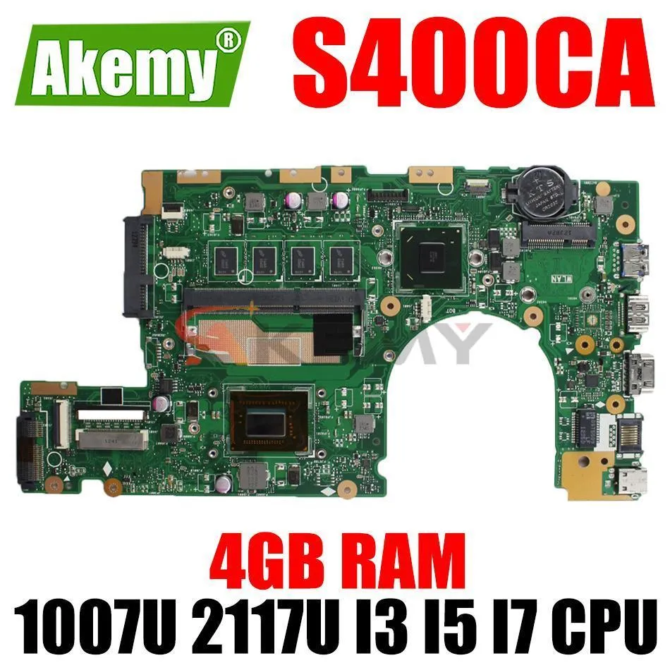 Placas-mãe S400CA Laptop Motherboard para ASUS S400C S500C S400 S500 S500CA Notebook Mainboard 1007U 2117U I3 I5 I7 CPU 4GB RAM 230925