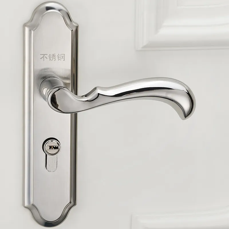 Nouvelle serrure de porte de chambre en acier inoxydable Lock intérieur de style européen MODRIAUX MINIMALISTIQUE PORTE DE PORTE MÉCANIQUE Silencieuse