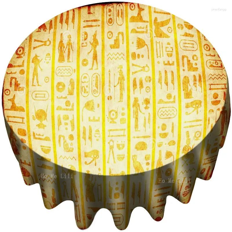 Table Cloth Egyptian With Hieroglyphs Ancient Egypt Alphabets Grunge Background Tablecloth By Ho