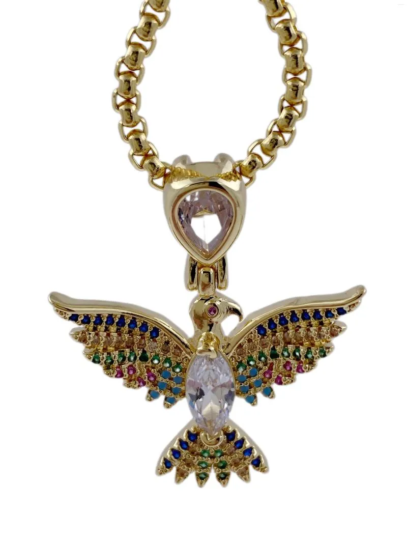 Chains Articulated Filigree Eagle Necklace 18kt Gold Plated Chain With Lobster Claw Clasp