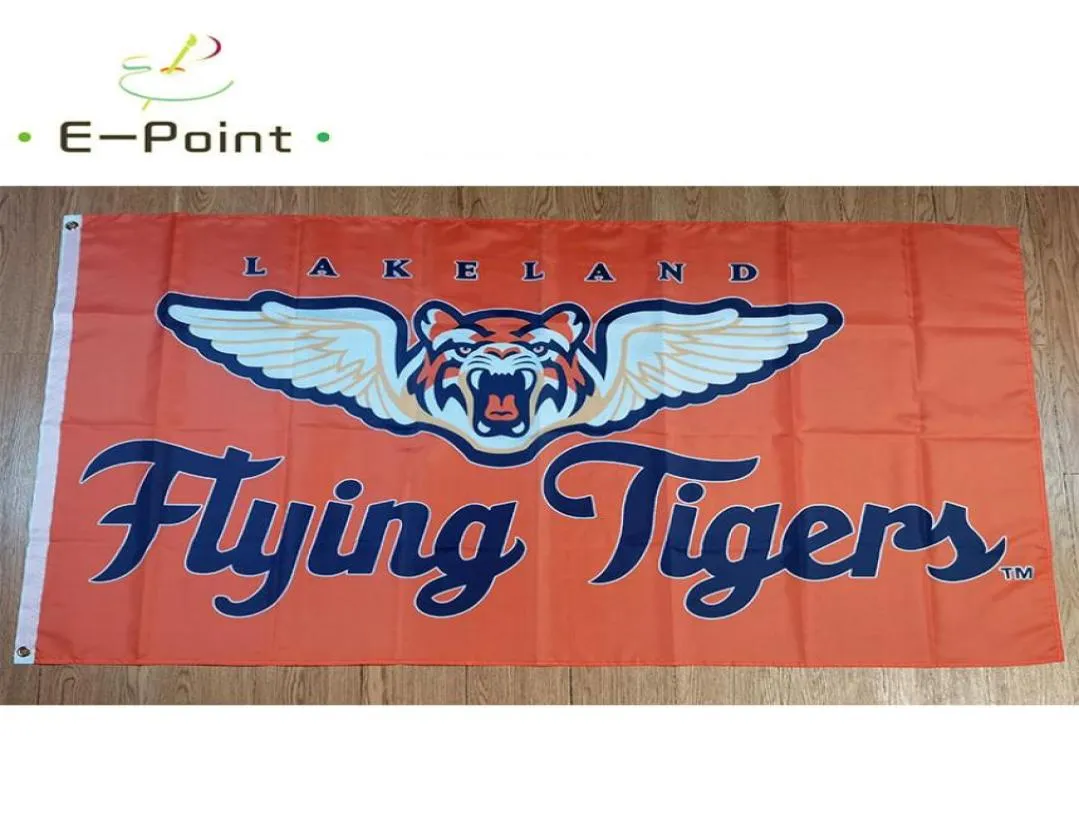 Milb Lakeland Uçan Kaplanlar Bayrağı 3x5ft 90cmx150cm Polyester Banner Dekorasyon Uçan Ev Bahçesi Festival Hediyeleri7635558