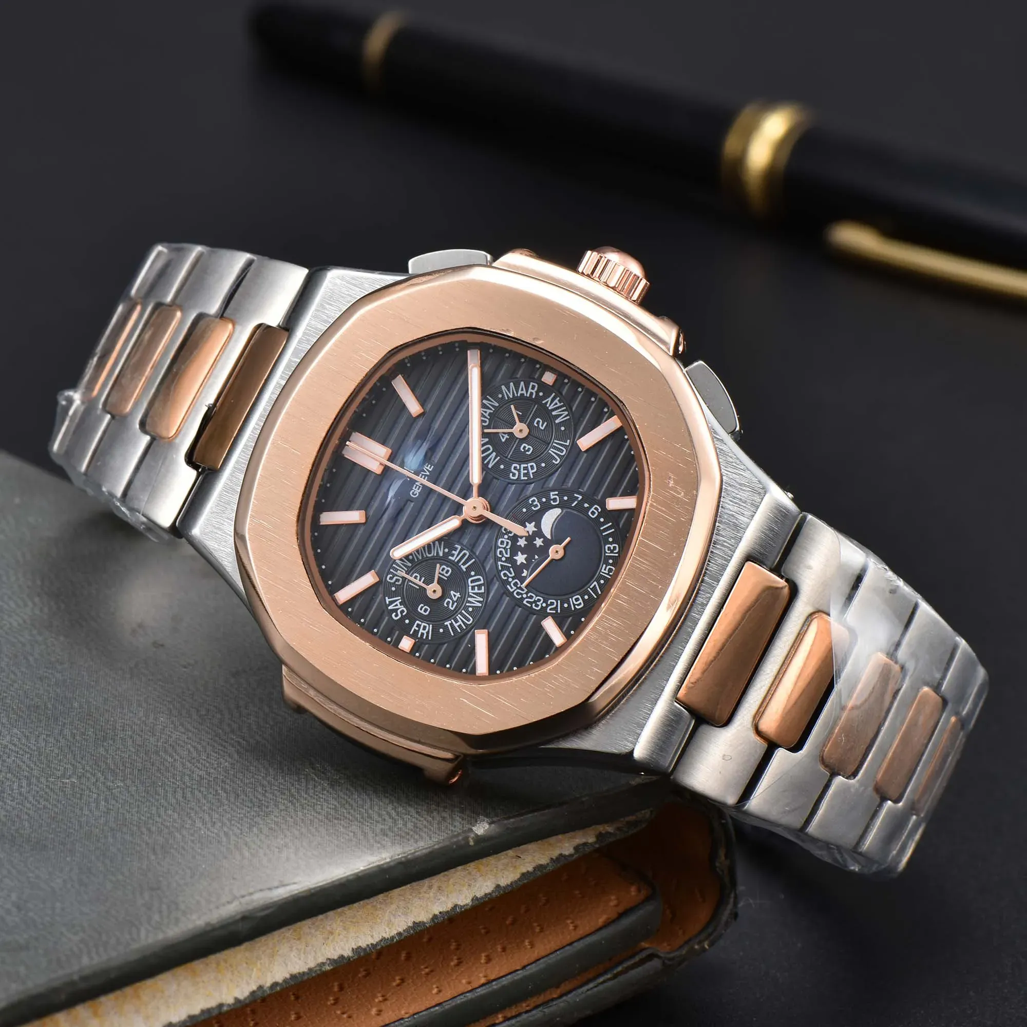 Designer Mens Watch quartz Wristwatches Classic Fashion Stainless Steel Waterproof 5740 Pateks Nautilus wrist Watch gentleman Watches bracelet Women