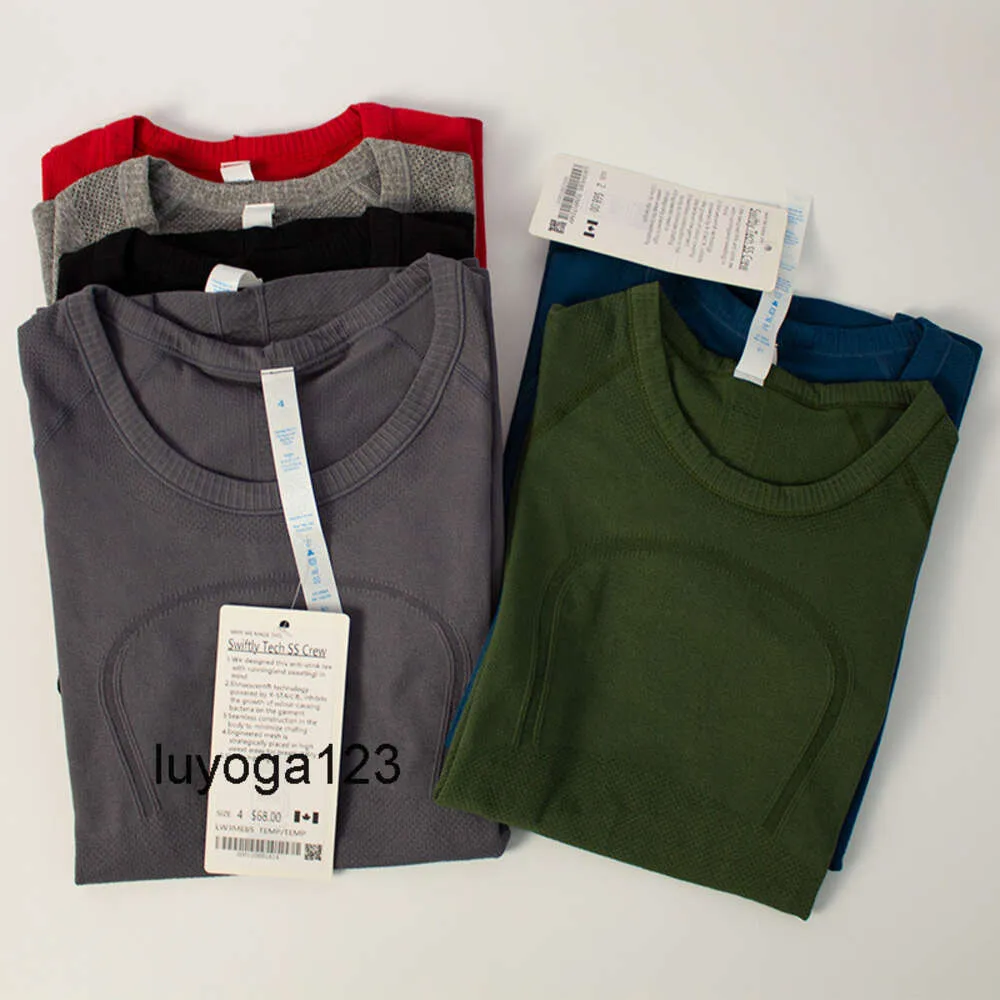 Lu-Yoga Suit Swiftly Tech Women 's Outdoor Sports Short-Sleeved 티셔츠 hygroscopic Wool 니트 고 탄성 피트니스 Shortsh