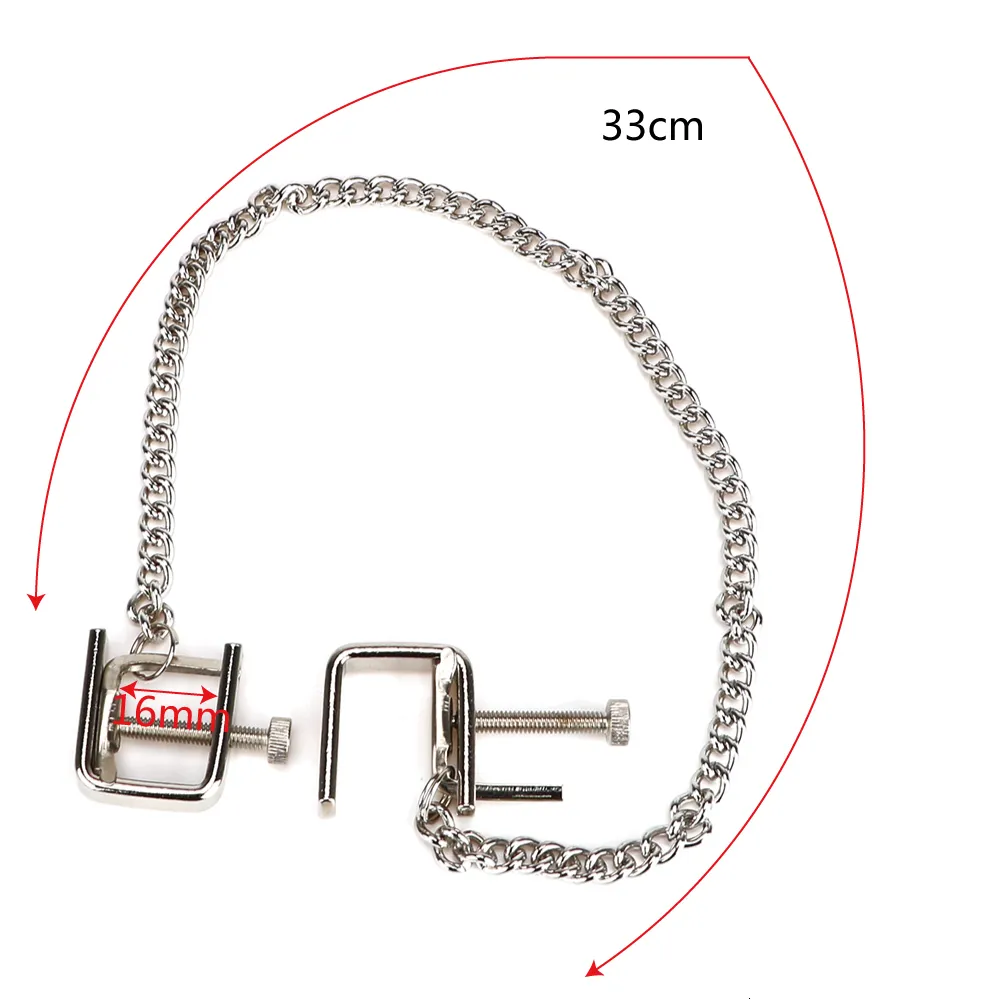 IKOKY Adult Toys Stainless Steel Nipple Clamps Games Sex for Couple Metal Chain Breast Clips Erotic Stimulator_voghion.com