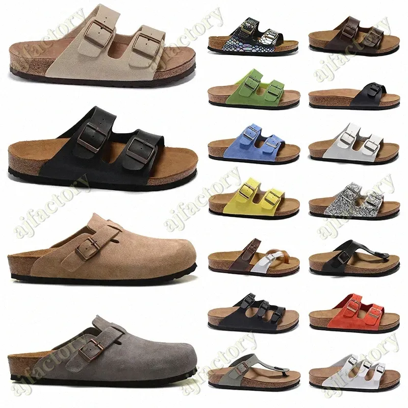 2023 Birks Arizonas Gizehs sandálias chinelos caliente verano Hombres FlipFlops Mujeres planas Zapatillas de corcho zapatos casuais boston