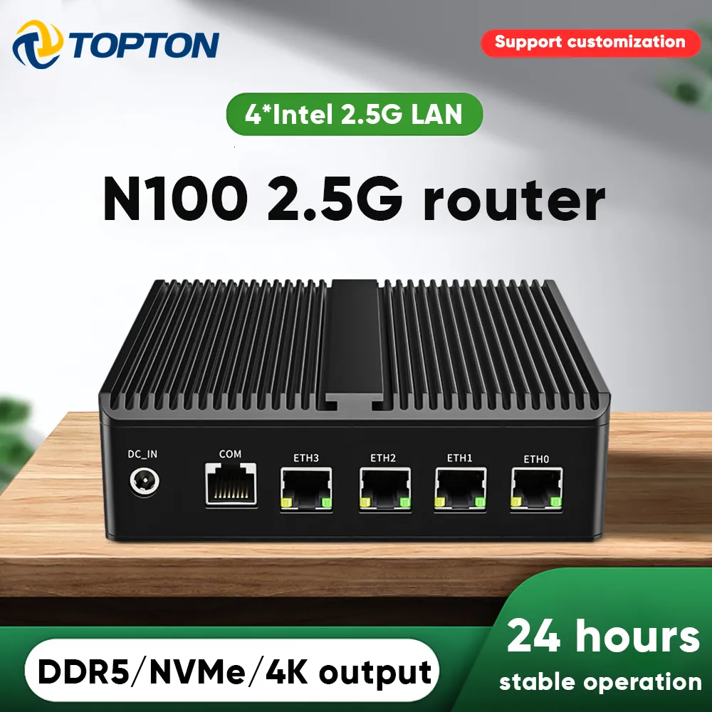 ミニPC N100 N5105ファイアウォールコンピューター4x 2.5g LAN 