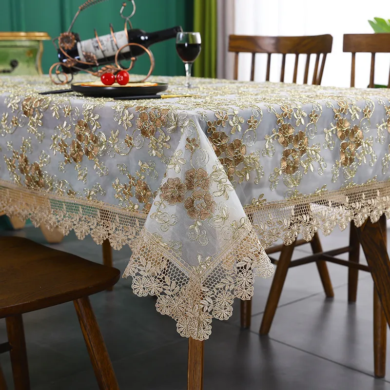 Toalha de mesa Toalha de mesa de luxo Lace Bordado Capa de mesa para casa Banquete de casamento Festa Toalhas de mesa Cobertura de móveis Toalha de mesa 230925