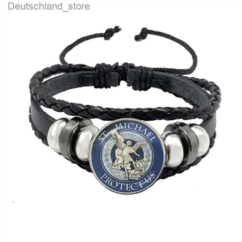 Amazon.com: MedjugorjeStoneGifts Saint Michael Archangel Bracelet Guardian  Angel Medals Black Adjustable Cord: Clothing, Shoes & Jewelry