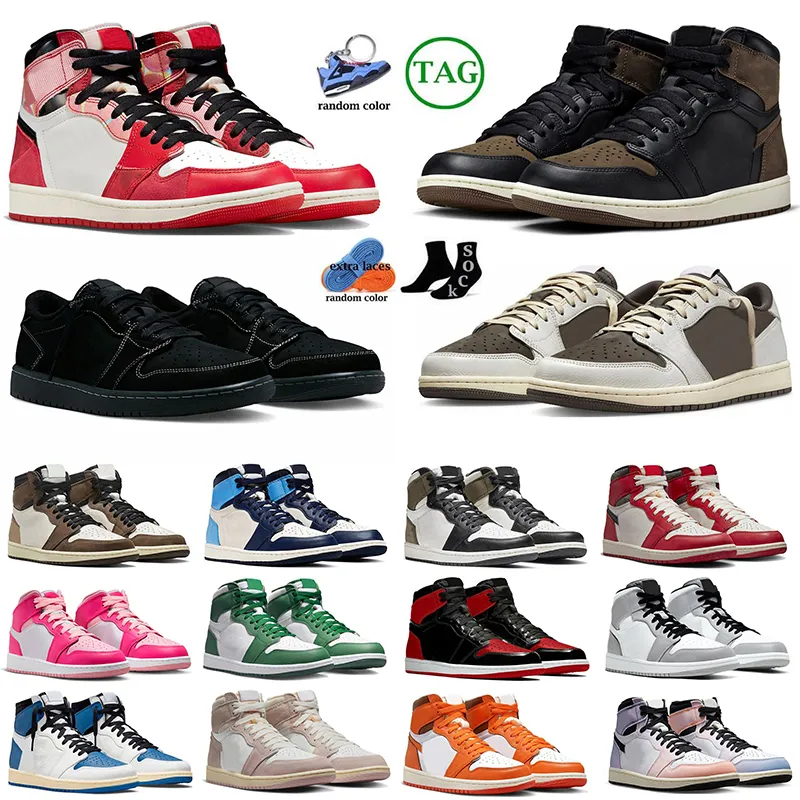 Jumpman 1 Dark Mocha OG basketbalschoenen 1s Low Travis Blue Fierce Pink White Cement Spider-Verse Found High Golf 1961 Bred Patent Sneakers Sport