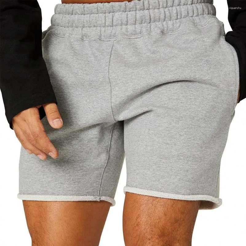 Mäns shorts herrar träning fitness andningsbar joggare träning gym kroppsbyggande snabb torr fritid som kör djup squat grå