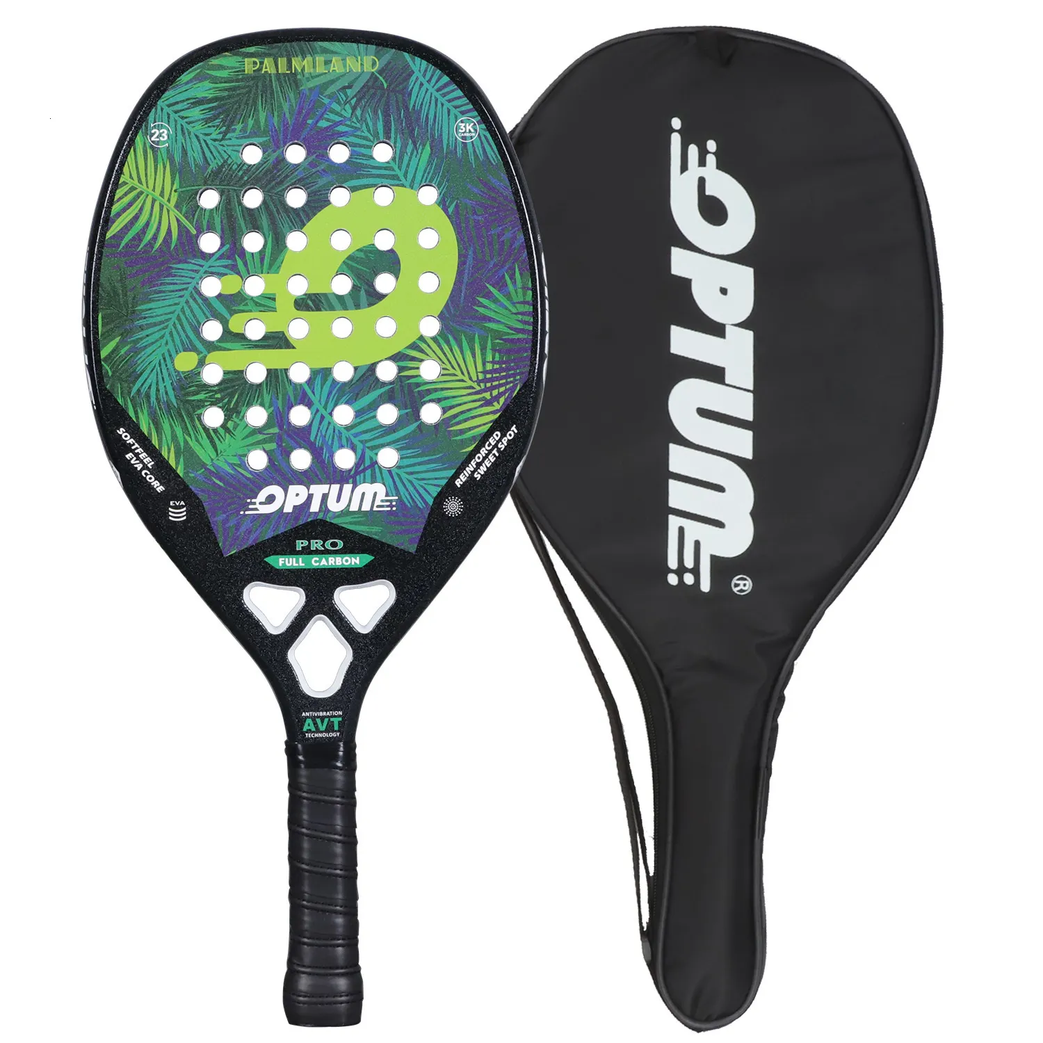 Tennis Rackets OPTUM palmland 3K Carbon Fiber Rough Surface Beach Tennis Racket with Cover Bag 230925