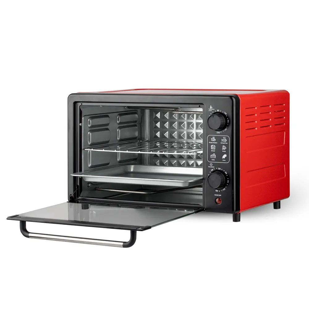 22L Forno Elétrico Doméstico Multifuncional Mini-forno Durável Tempo Inteligente Assar/Frutas Secas/Pizza/Churrasco Pão Cozimento